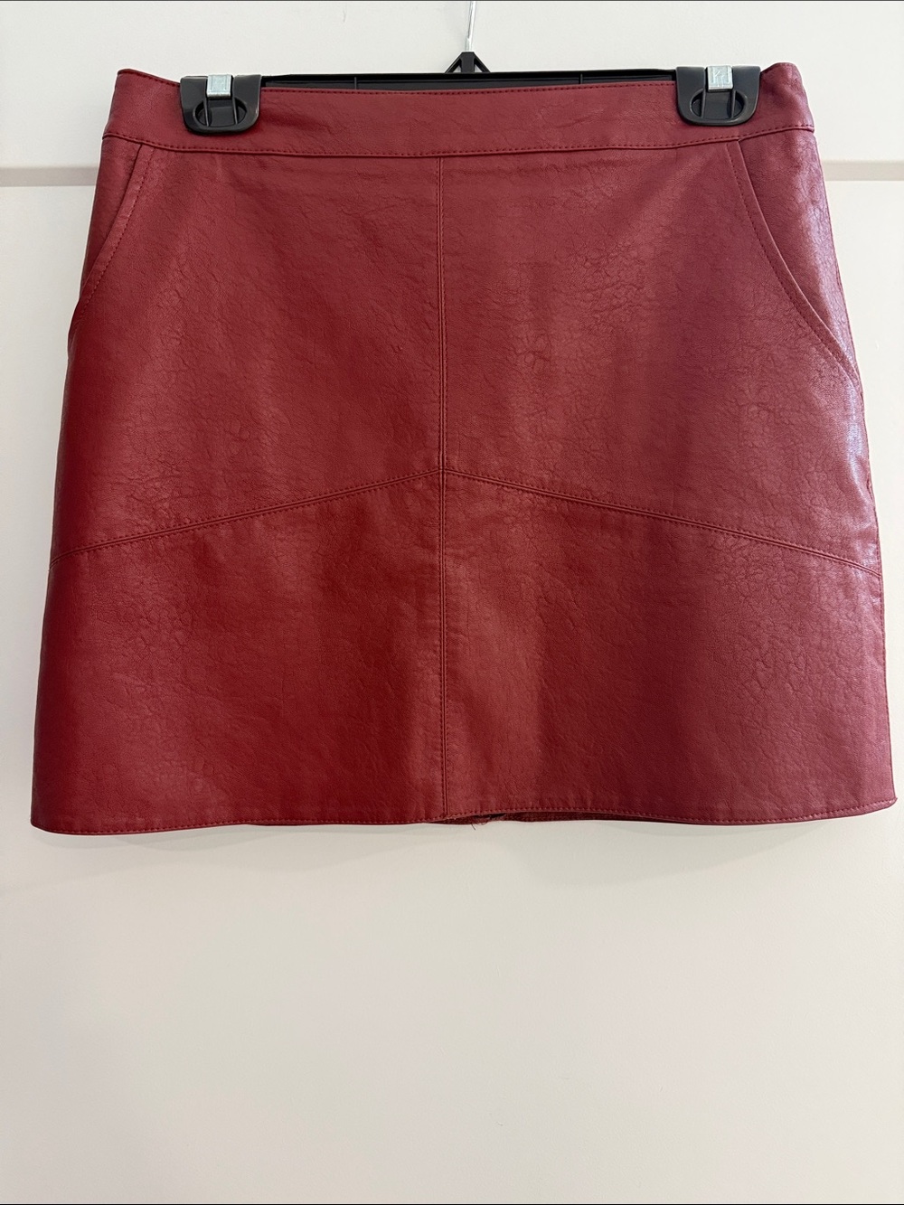 Lulus Women’s Red Faux Leather Mini Skirt